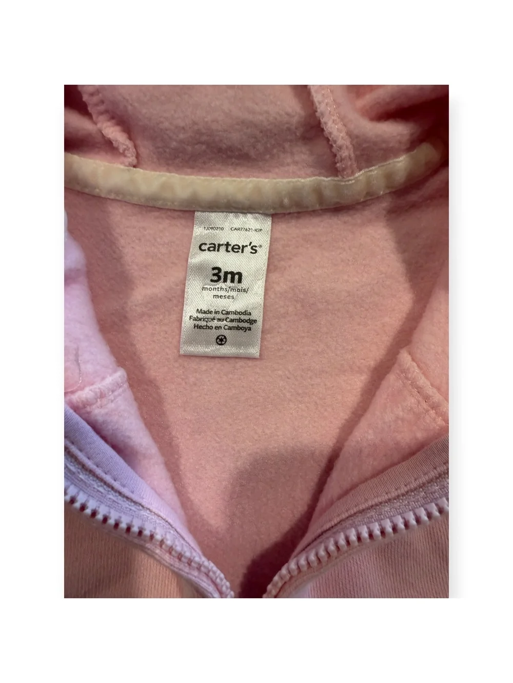 Carter's Baby Girl 3M Clothing Set - Pink Hoodie, Pants, and Bodysuits